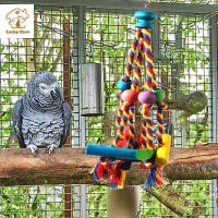 LUCKY CLAW สีสันสดใส เชือกฝ้าย บรรเทาความเบื่อ สำหรับนกแก้ว cockatiels conures ทนต่อการสึกหรอ ป้องกันการกัด บันไดปีนนก ของเล่นเคี้ยวนกแก้ว คอนเชือกนก ของเล่นฉีกนก