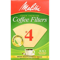 Melitta Number 4 Coffee Filters, Natural Brown, 100 Count