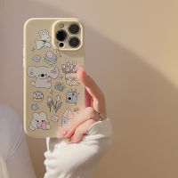 Apple นมเคสโทรศัพท์มือถือ iPhone 14/13/12/11/X/x/xr ลายสวนสัตว์น่ารักเหมาะสำหรับ13 Pro Max เคสโทรศัพท์มือถือซิลิโคน iPhone 14 Plus นมน่ารักสีเหลืองเคสโทรศัพท์มือถือใหม่