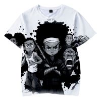 Boondocks เสื้อยืดผู้ชายเสื้อยืดพิมพ์ลาย3มิติ,คอกลมลำลองฤดูร้อนแฟชั่นชุดลำลองแขนสั้นเสื้อขนาดใหญ่ฮาราจูกุ