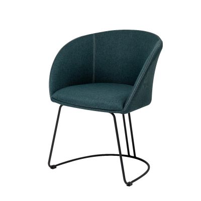 modernform เก้าอี้รุ่น GIL ขาเหล็กพ่นสีดำ หุ้มผ้าสีเขียว