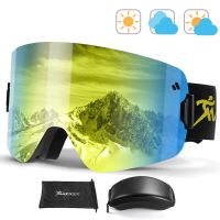 Magnetic Ski Goggles Set Anti-Fog 100 UV400 Protection Snow Goggles Snowboard for Men Women OTG Over Glasses Skiing Eyewear