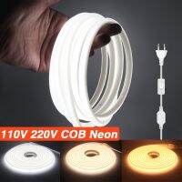 110V 220V COB LED Strip Waterproof High Bright CRI RA90 Warm/Natural White Garden Home Decor Flexible FOB Tape Neon Light