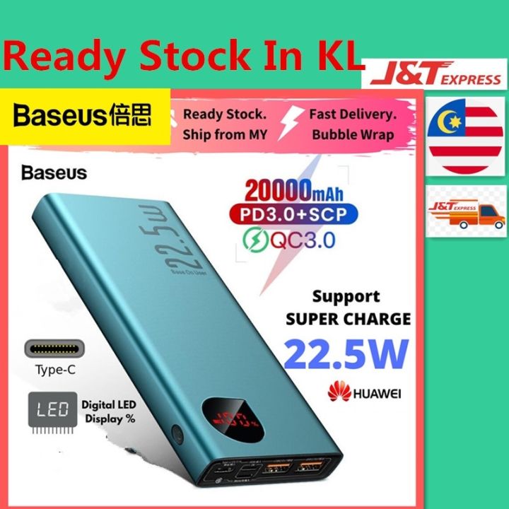 Baseus 20000mAh Power Bank For iPhone Samsung Huawei Type C PD