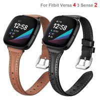 Slim Leather Band For Fibit Versa 4 3 Women Men Watch Bracelet Strap Belt For Fitbit Sense 2 Correa Loop Replacement Parts