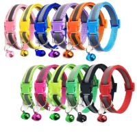 1PC Colors Reflective Breakaway Cat Collar Neck Ring Necklace Bell Products Safety Elastic Adjustable Reflective Collar