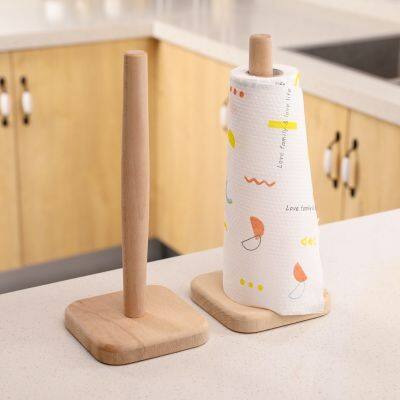 Wooden Toilet Paper Holder Vertical Roll Paper Stand Home Kitchen Cabinet Napkins Rack Bathroom Tissue Storage Accessories