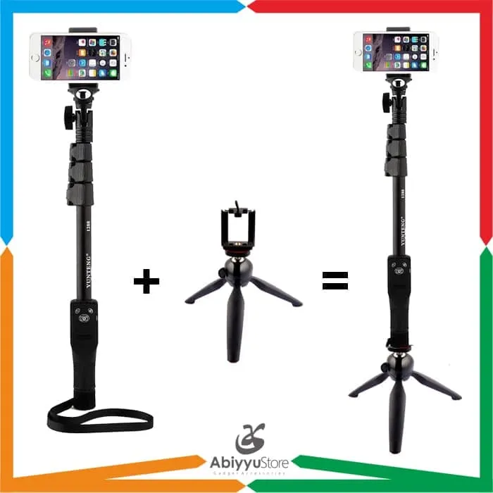 Tongsis Yunteng Bluetooth YT1288 + Mini Tripod Yunteng YT228 Ori