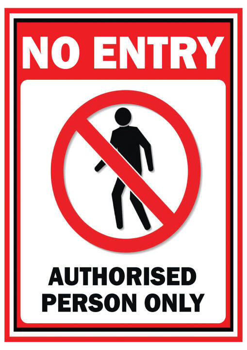 No Entry Signage laminated A4 size | Lazada PH