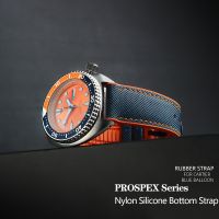 Tali Jam Tangan Bawah Silikon Nilon untuk Seri Seiko PROSPEX Gelang Jam Olahraga Luar Ruangan Tahan Air Karet Kanvas 20Mm 21Mm 22Mm