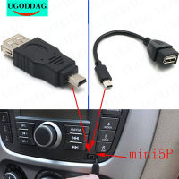 USB A Female to Mini USB B Male Cable Adapter 5P OTG V3 Port Data Cable For Car Audio Tablet Adhesives Tape