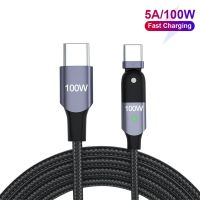 สายดาต้า AHUF0แล็ปท็อปโทรศัพท์มือถือชาร์จเร็ว PD 100W 180การหมุน ° USB C เป็น Type-C