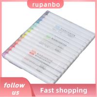 RUPANBO039392692 พลาสติกทำจากพลาสติก ปากกาเน้นข้อความสีพาสเทล 15สี ปากกาเน้นข้อความอ่อน การวาดภาพ ปากกาเรืองแสงสองหัว ออฟฟิศสำหรับทำงาน