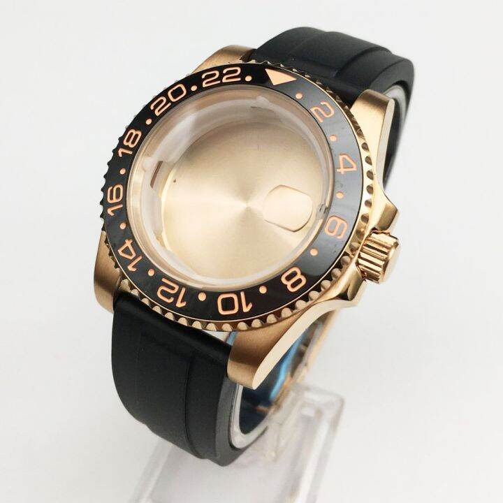 40mm-rose-gold-pvd-watch-case-fit-nh35-36-mingzhu-dg2813-3804-miyota-8215-8205-rubber-strap-retrofit-accessories