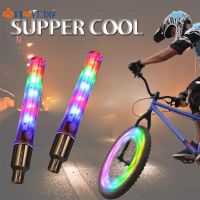 【Ready Stock】♠◐❅ D44 1Pcs Colorful LED Bike Wheel Tire Valve Stem Light Neon Lamp/ Safety Nozzle Lights Glow Bar Bicycle Accessories