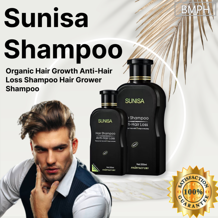 SUNISA Shampoo Organic Hair Growth Anti-Hair Loss Shampoo Hair Grower ...