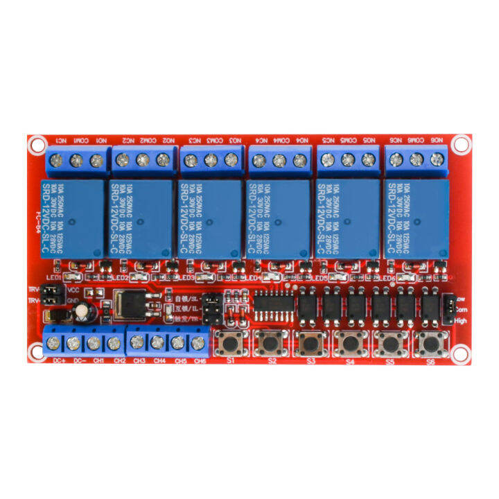 Aideepen 6 Channel Relay Module 5V 12V 24V High Low Level Trigger with ...