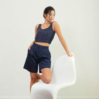 beforesunset_studio - 2021 SUMMER PANTS (NAVY BLUE) กางเกงขาสั้นเอวสูงทรงสวย