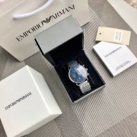 ?Emporio Armani  AR11238 นาฬิกาข้อมือผู้ชาย Aviator Chronograph Quartz Blue Dial Silver รุ่น