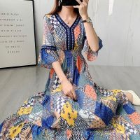 COD DSFDGESERRRRR white dress formal modern filipiniana dress fairi dress summer lace women dress casual bodyconHigh Waist Floral Long Dress Bohemian Cotton Silk Beach Ruffled