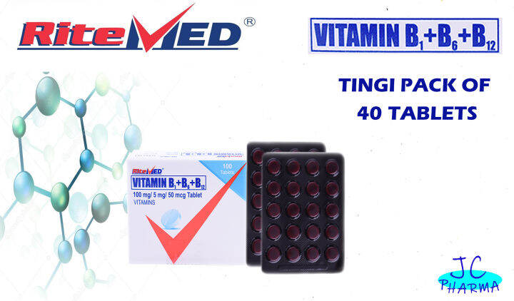 Ritemed Vitamin B Complex (B1 B6 B12) 100mg/5mg/50mcg, 41% OFF