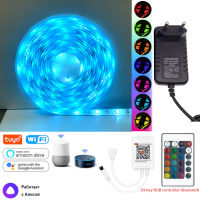 510M Tuya WiFi LED Strip Lights BluetoothInfrared RGB Decoration BackLight Lamp Night light With Adapter Support Yandex Alice