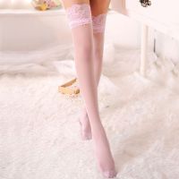 Hot ถุงน่องสตรี Sheer Lace Top ต้นขาสูงถุงน่องไนท์คลับ Pantyhose ต้นขาสูงถุงน่องหญิงความงามขา