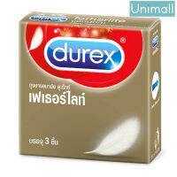 ถุงยางอนามัย ขนาด 52.5 มม. บรรจุ 3 ชิ้น Durex ดูเร็กซ์ ถุงยางอนามัย รุ่นเฟเธอร์ไลท์ ขนาด 52.5 มม. บรรจุ 3 ชิ้น l Unimall_Th