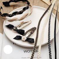 3m Black White Braided Pu Leather Rope Hand made Bb Hair Clip Accessories Diy Hairpin Materials Twist Designer Ribbon