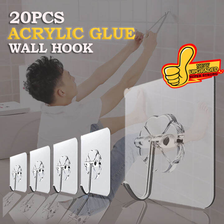 30Pcs Magic Hook Without Nails Transparent Wall Hook Strong Sticky