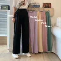 SALOME กางเกงขายาว ผญ กางเกง ผู้หญิง กางเกงขายาวทรงหลวมเอวสูงกางเกงขากว้างตรง 2022 NEW 041205