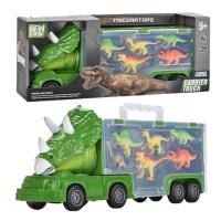 Dinosaur Trucks Toys For Boys Dino Transport Playset Friction Powered Cars Robot Dinosaur Truck Vehicles Cute Dinosaur Transport Car Carrier Truck For Boys presents