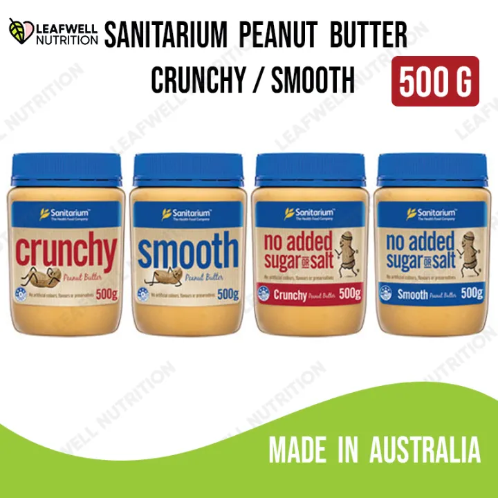 Sanitarium No Added Sugar or Salt Smooth Peanut Butter 500g / Crunchy Peanut Butter Breakfast