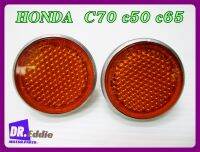 HONDA C70 C50 C65 CRICLE REFLECTOR FOR FRONT FORK TUBE  # ทับทิมตะเกียบหน้า สีส้ม 2 ดวง คุณภาพยอดเยี่ยม