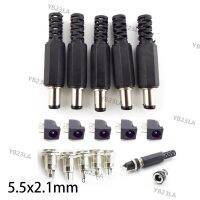 12V 5.5*2.1MM DC Male Plugs DC022 DC099 Power Socket Female Jack Screw Nut Panel Mount Connector Panel diy plug 5.5 x 2.1mm YB23