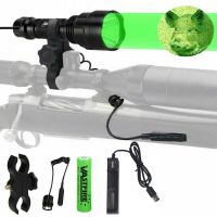 Tactical LED Hunting Torch 18650 Battery Flashlight Weapon Lights with Scope Mount for Outdoor Hunting Fishing Detector
