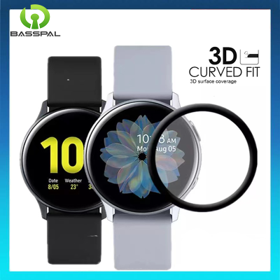 กระจกป้องกันจอฟิล์มกระจกนิรภัยขอบโค้ง3D สำหรับนาฬิกา Samsung Galaxy Active 2 4 4 40มม. 44มม.