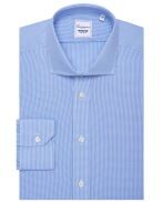 Áo sơ mi nam kẻ hình khối  Non-iron Slim Fit 100% cotton