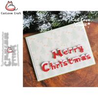 Catlove Merry Christmas Text Metal Cutting Dies Scrapbooking Stencil Die Cuts Card Making DIY Craft Embossing New Dies For 2022