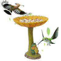 เรซิ่นป้อนนก Polyresin นกอาบน้ำแท่นโบราณ Birdbath รูปปั้นเครื่องประดับกลางแจ้งสำหรับบ้านสวนลานตกแต่ง