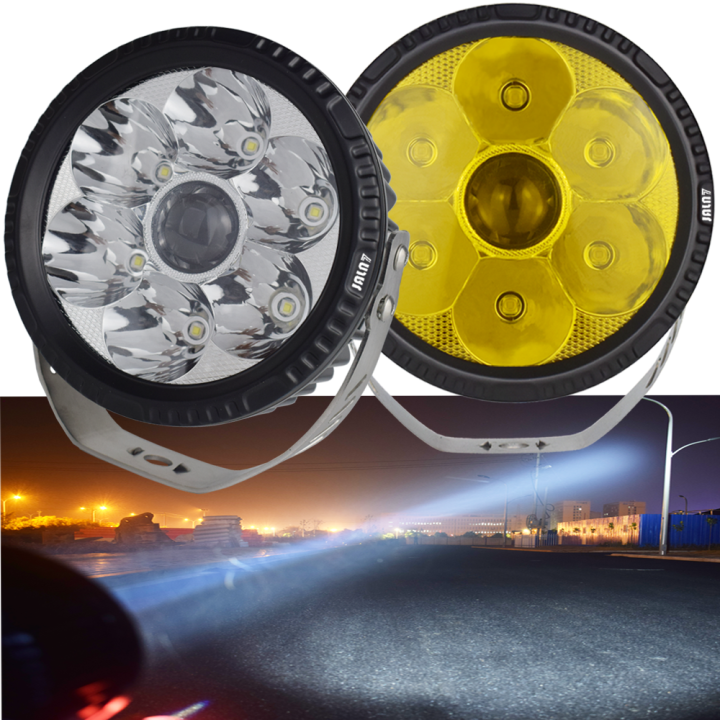 เลเซอร์-led-driving-light-5นิ้วรถสปอตไลท์4x4-off-road-ไฟหน้า-pods-a-u-amber-สีเหลืองสีขาว