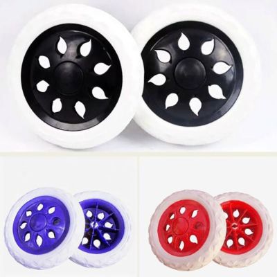 2PCS Travel Replacement Luggage Black Travelling Trolley Caster Shopping Cart Wheels Rubber Foaming 6.5Inch Dia