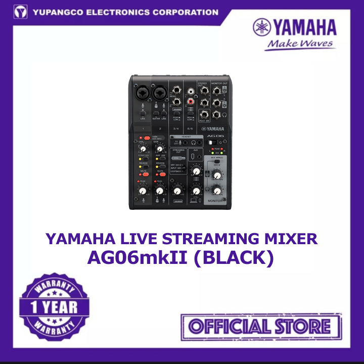 Yamaha AG06MK2 6Channel Live Streaming Loopback Audio USB Mixer