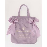 ส่งทันที Maison De FLEUR - Double Ribbon Tote Bag กระเป๋าผ้าซาติน โบว์คู่ สีสันสดใส ดีไซน์น่ารัก