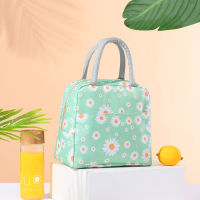 Korea Fresh Daisy Portable Waterproof Zipper Lunch Bags Women Student Lunch Box Thermo Bag Office School Picnic Cooler Bag Bolso