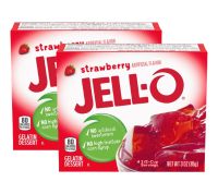 JELL-O Strawberry เจลโอ ผงวุ้นเจลาตินสำเร็จรูป กลิ่นสตรอเบอร์รี่ 85g. (แพคคู่)