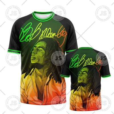 Bob Marley T เสื้อ 3D พิมพ์ Street เสื้อรอบคอ Trend Rock สไตล์ผู้ชายแขนสั้น Beach Travel เสื้อผ้าระบายอากาศ 6xl