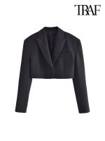 Casaco De Blazer Com Corte TRAF พารามัลเฮอร์แมนกาลองกาโบราณ Botão TO Frontal Casacos Femininos Tops Chiques Moda