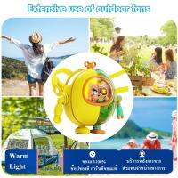 Mini Small Portable Fan Bladeless Mecha Shape Lazy Neck Fan Night Light Function 900mAh USB Type-C Charging 3-speed Wind Mute for Outdoor Travel Sport