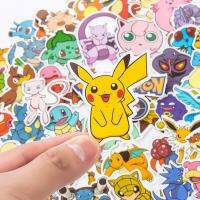 50/100Pcs Pokemon Stickers Kawaii Pikachu Skateboard Bicycle Guitar Laptop Kids Waterproof Stiker Toys Stickers